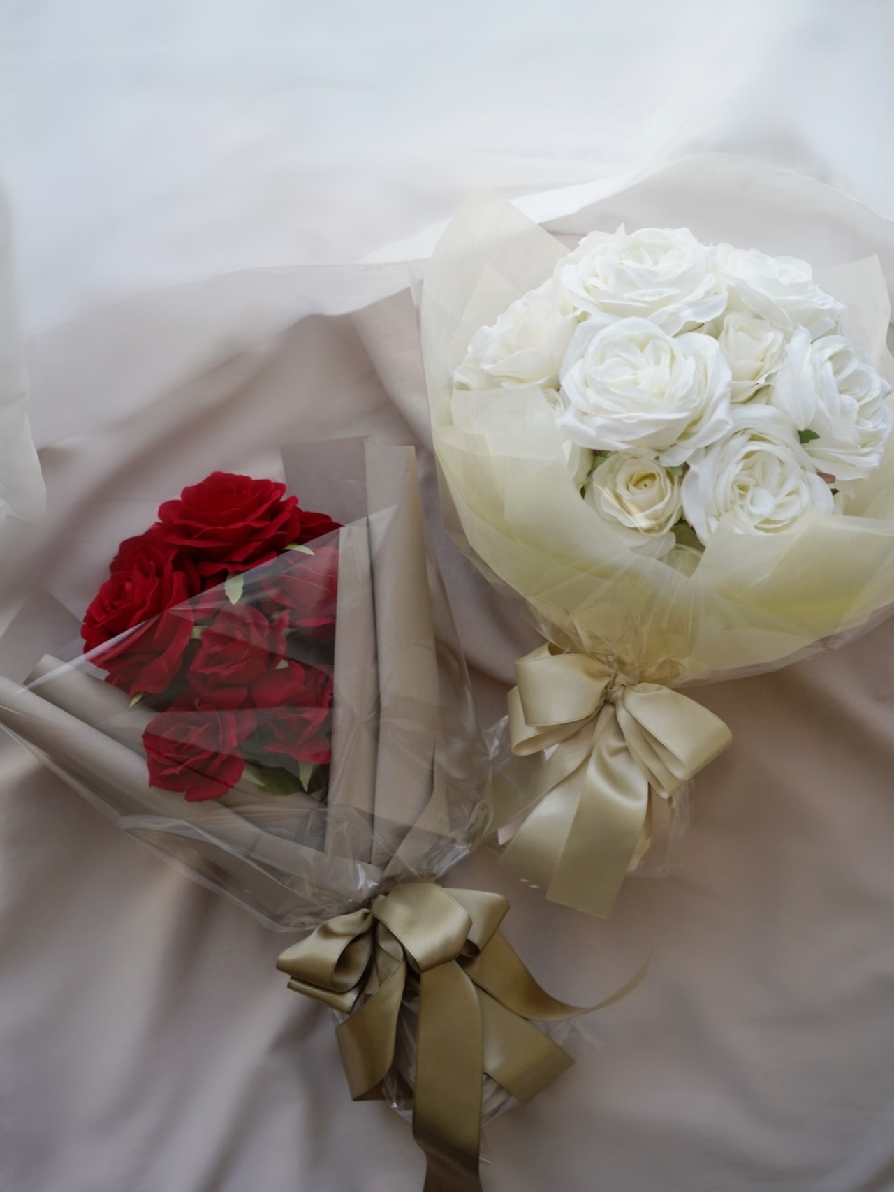 ずっと残せる！ 24本 ホワイト ローズ 花束 ラッピング包装有り ウェディング プロポーズ 誕生日 ギフト