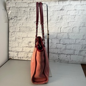 CHANEL シャネル ココマーク ドーヴィル キャンバス ハンドバッグ ピンク A-10642