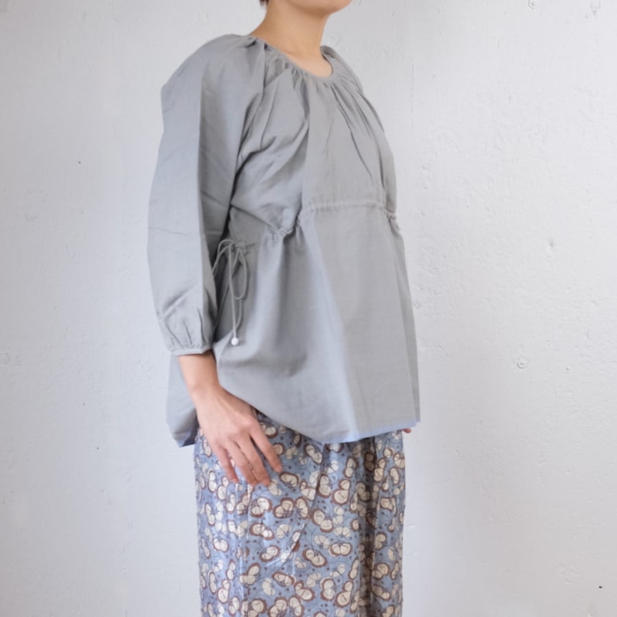 BUNONほぼ新品ブラウス BUNON(ブノン) Khadi Cotton Back Button Blouse バックボタンブラウス