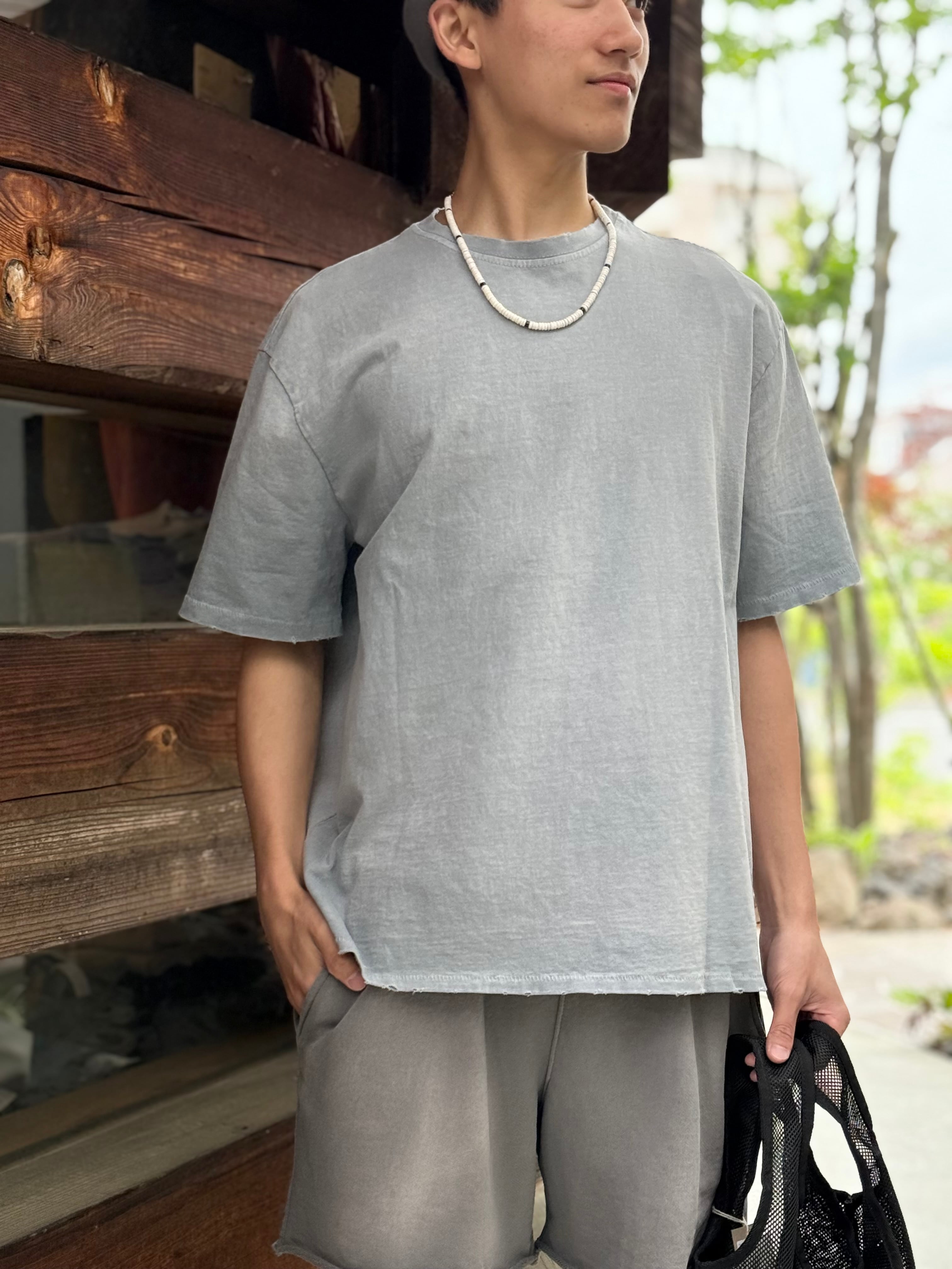 MOOJI MOOJI 【 US Single Stitched T-Shirt Sun Fade】GREY | LARGE