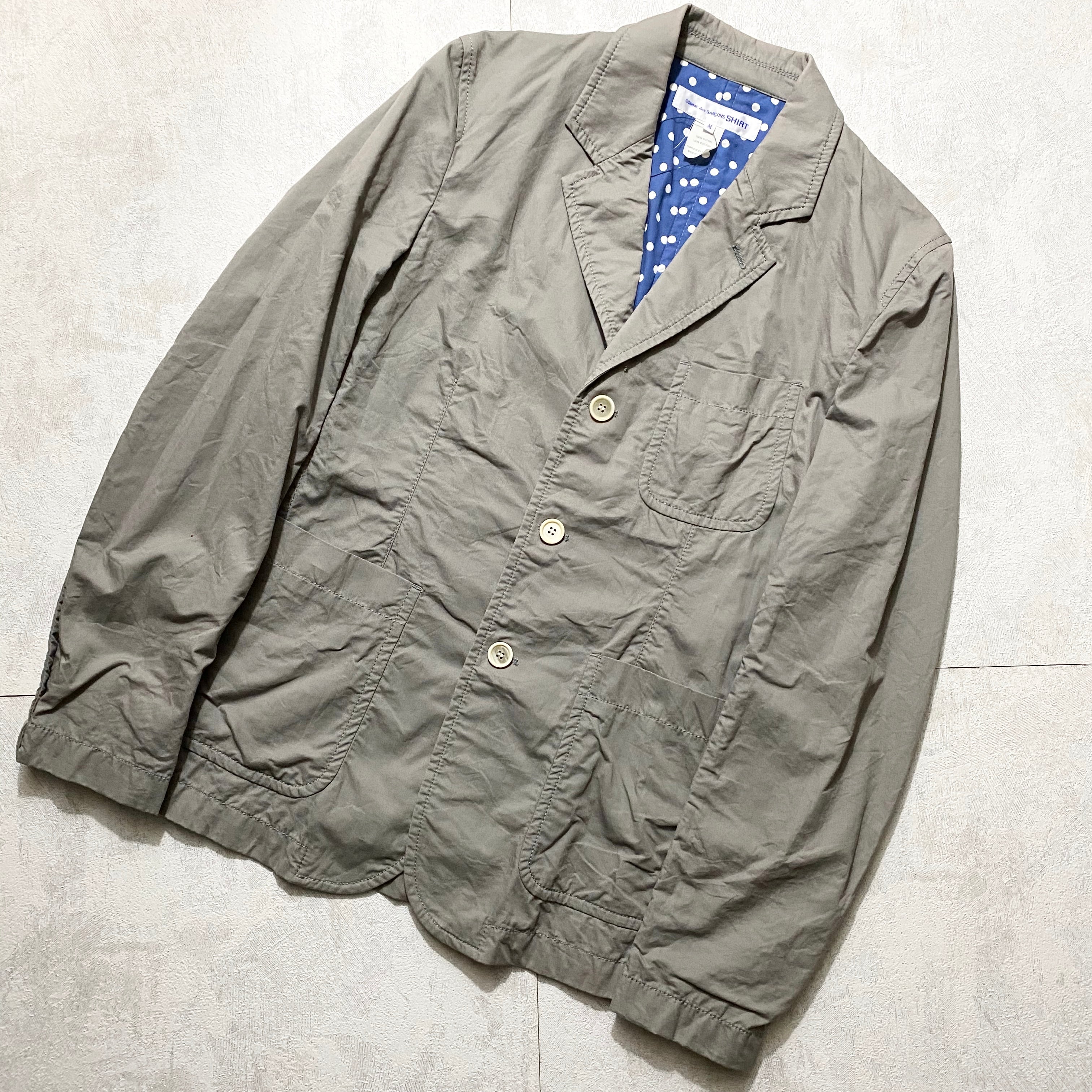 COMME DES GARCONS SHIRT puckering design tailored jacket with dot 