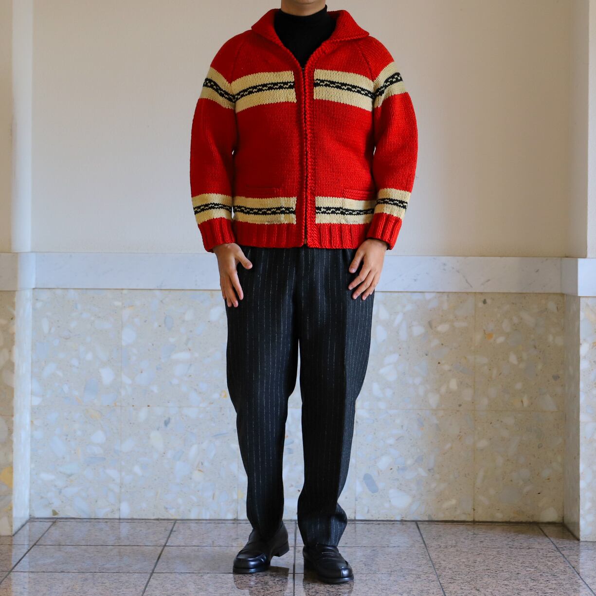 極美品】50s special cowichan knit sweater made in USA CONMAR zip