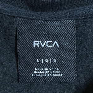 【RVCA】 ロゴ プリント スウェット トレーナー プルオーバー 黒ボディ L US古着