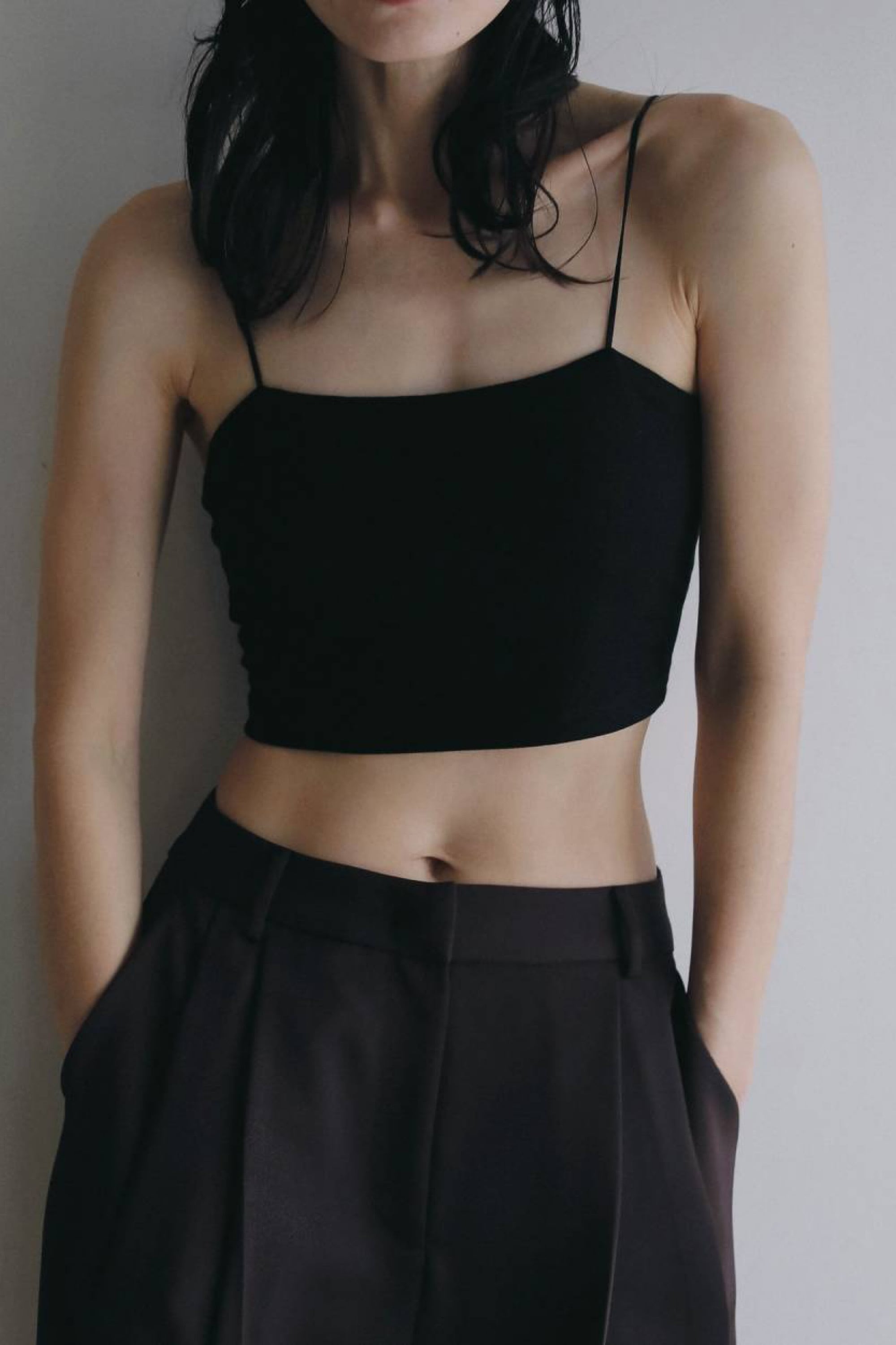 ànuke Padin Half Camisole パッドインハーフキャミソール Black