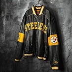NFL STEELERS 本革　レザージャケット　ブラック×イエロー　XL