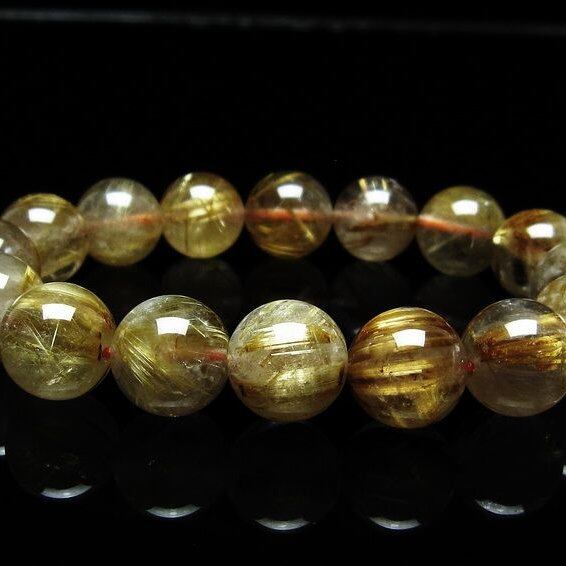 ルチルクォーツ ブレスレット 13mm タイチンルチルクォーツ タイチンルチル 一点物 メール便可 [M便 1/10] 111-48993