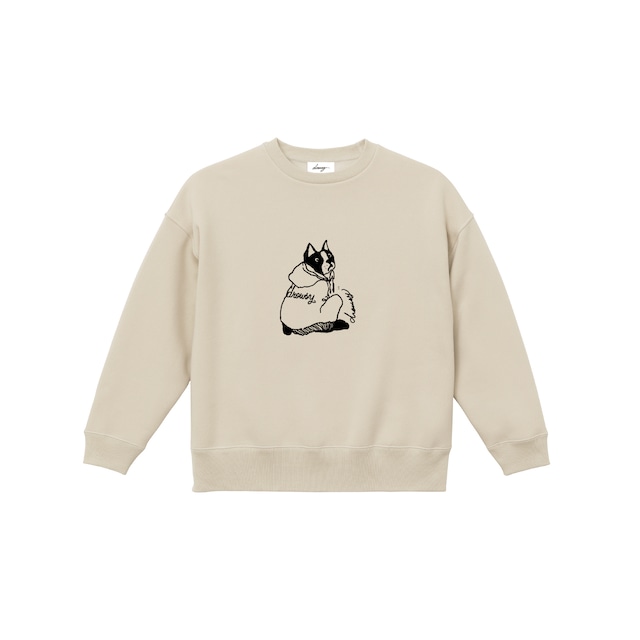 drowsy.. FRONT DOG LOGO CREW SWEAT / 22AW / SB