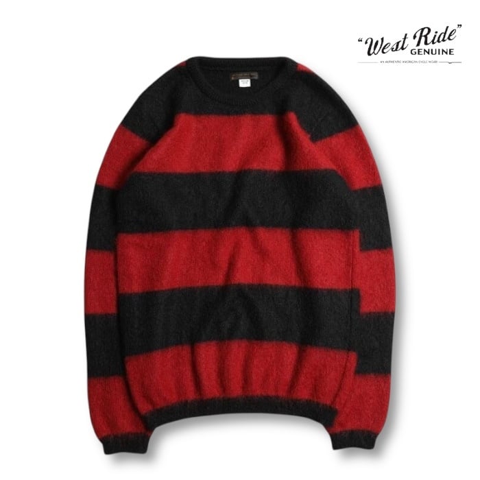 モヘアニット ボーダー ブラック・レッド【ウエストライド】BORDER