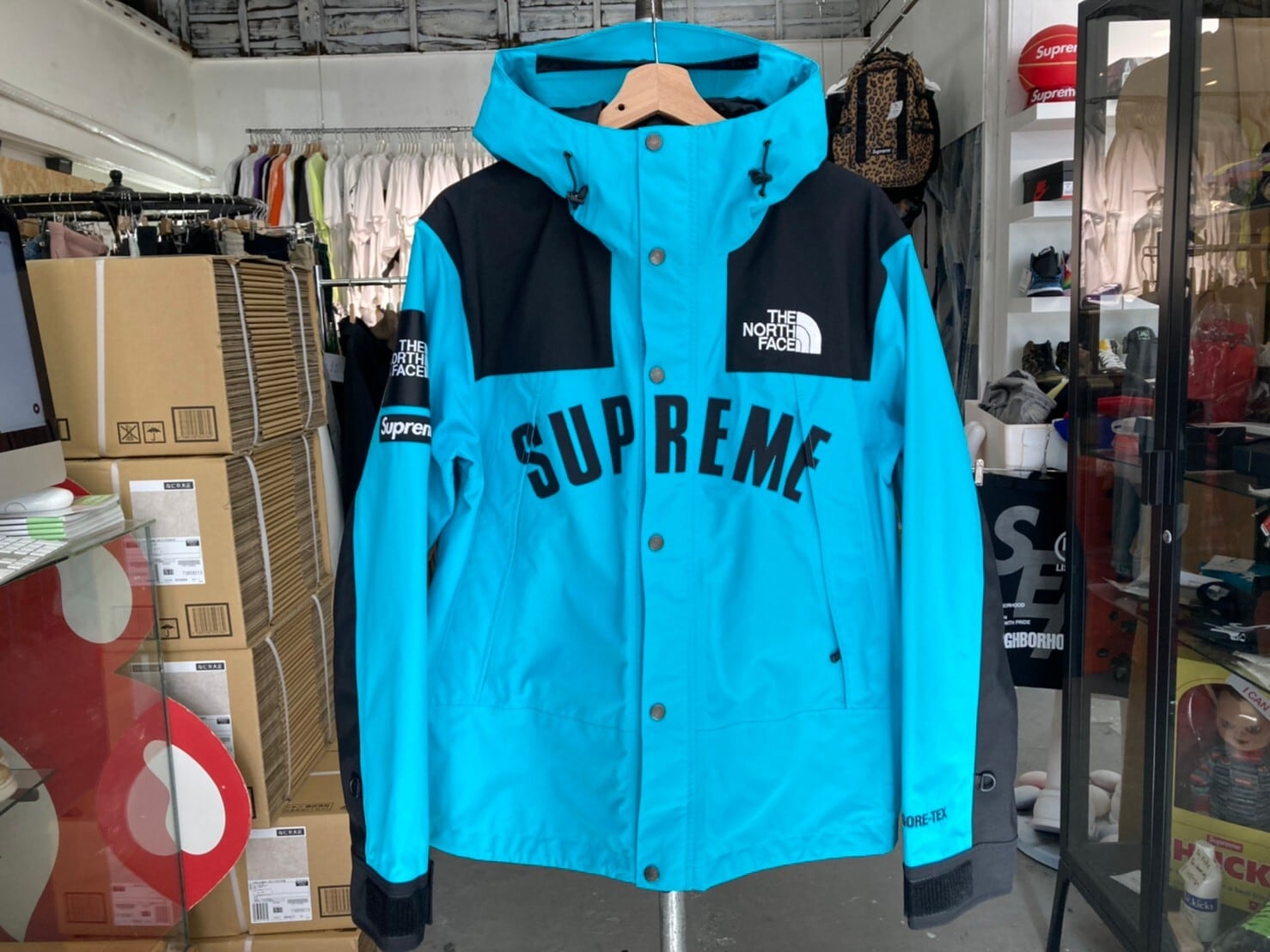 Supreme × NORTH FACE ARC LOGO MOUNTAIN PARKA TEAL MEDIUM 2393 