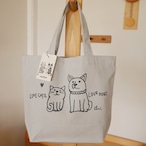 トートバッグ[Love cats, Love dogs.1]Ｓ シルバーグレー