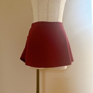 透けないプルオンスカート(Red)