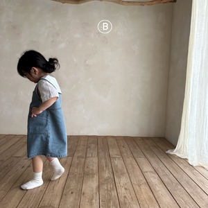 【Bella bambina】ポケットジャンパースカート デニム 90~100cm 24022