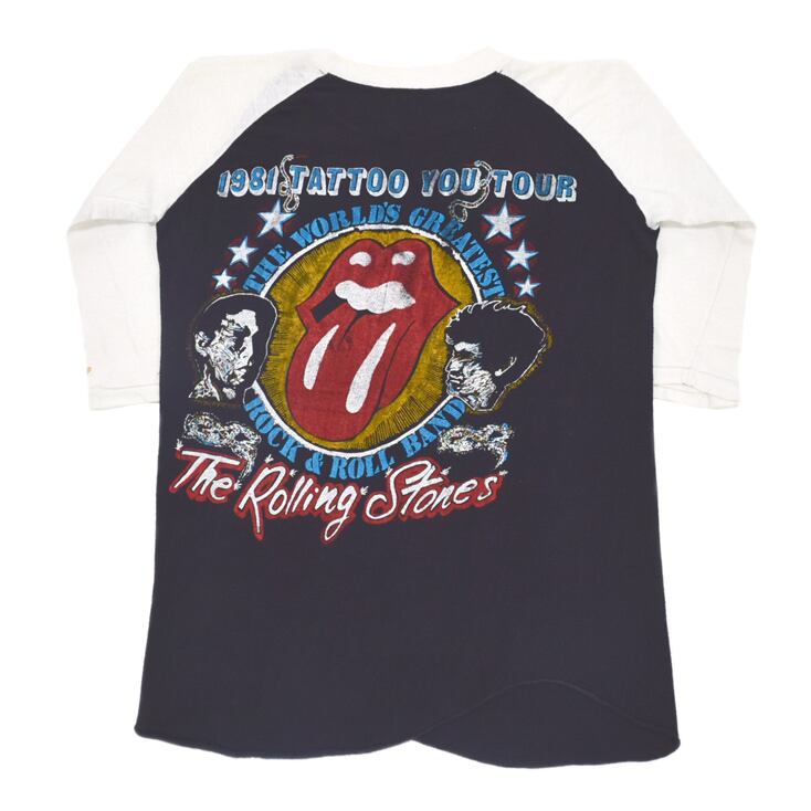 70s ROLLING STONES ツアー Tシャツ 黒 両面プリント パキ綿