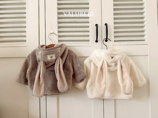 【予約/特典】valu bebe / rabbit fleece jacket