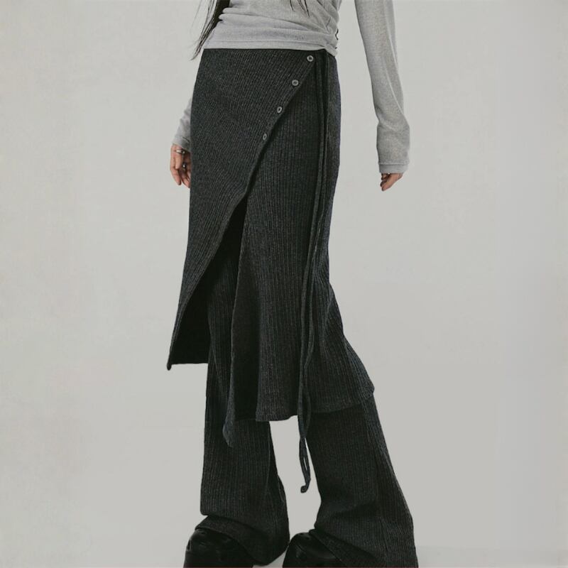 Wrap skirt flare pants V2728