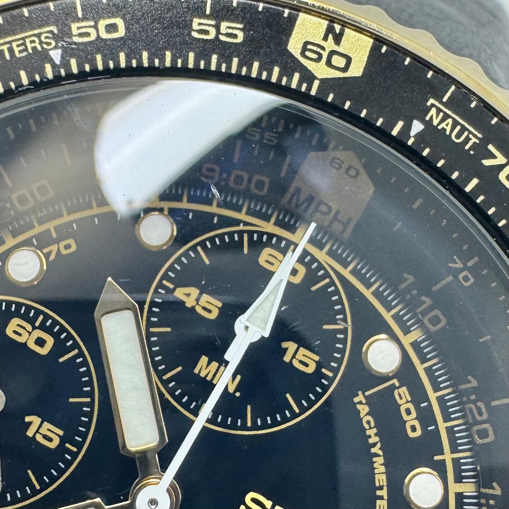 メンズ SEIKO クォーツ腕時計 クロノグラフ イエロー