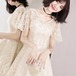 ドレス ミニ レース 透け感 ショート丈 ミニスカート レディース 大きいサイズ セクシー ホワイト Vネック 半袖 可愛い 韓国風 オルちゃん パーティー 二次会 お呼ばれ 10代 20代
