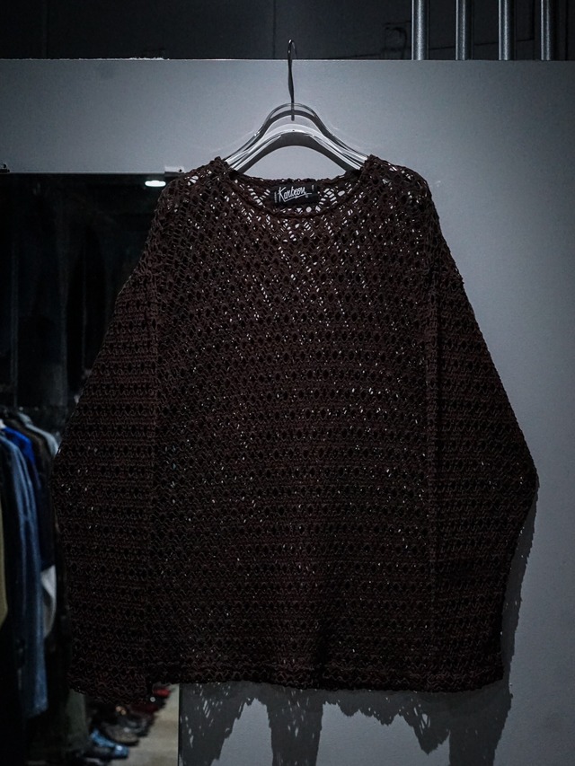 【add (C) vintage】Brown Color Vintage Loose Mesh Pullover