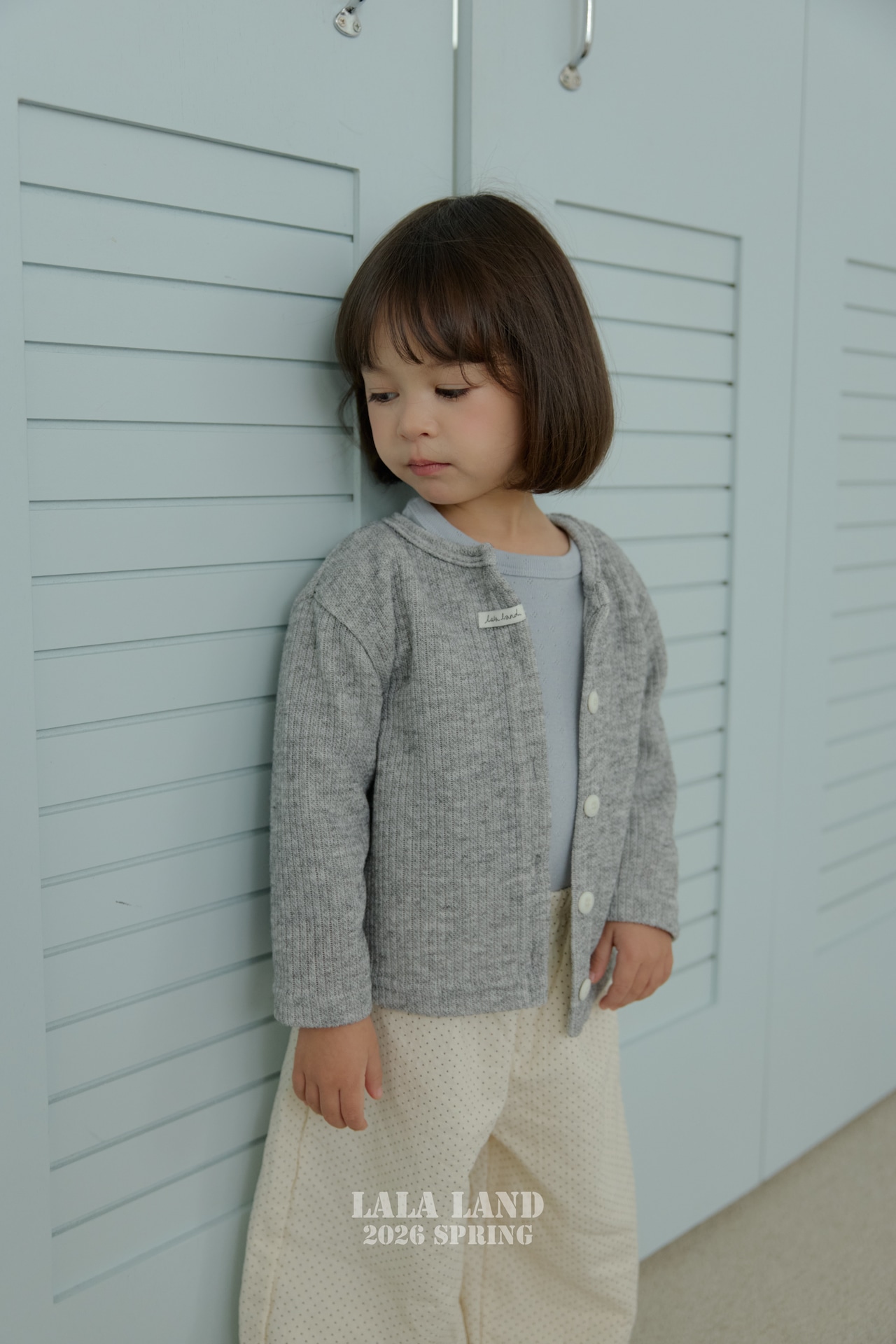 LALALAND 26/SS (Kids)Classic ribbed cardigan