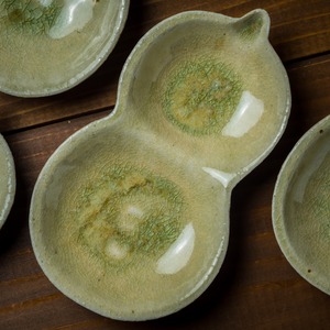 灰釉 瓢箪豆皿（薬味皿・小皿・醤油皿）／阿部 恵里