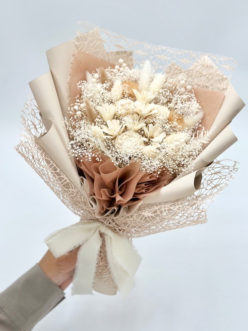 ドライフラワー花束(きなり色)　□Мサイズ　【定番商品】 画像