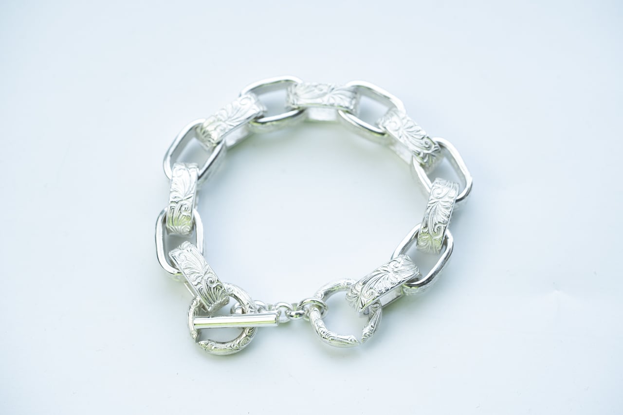 BN-079 Arabesque Hopi chain bracelet | WAKAN SILVER SMITH BN-079 Arabesque Hopi chain bracelet | WAKAN SILVER SMITH
