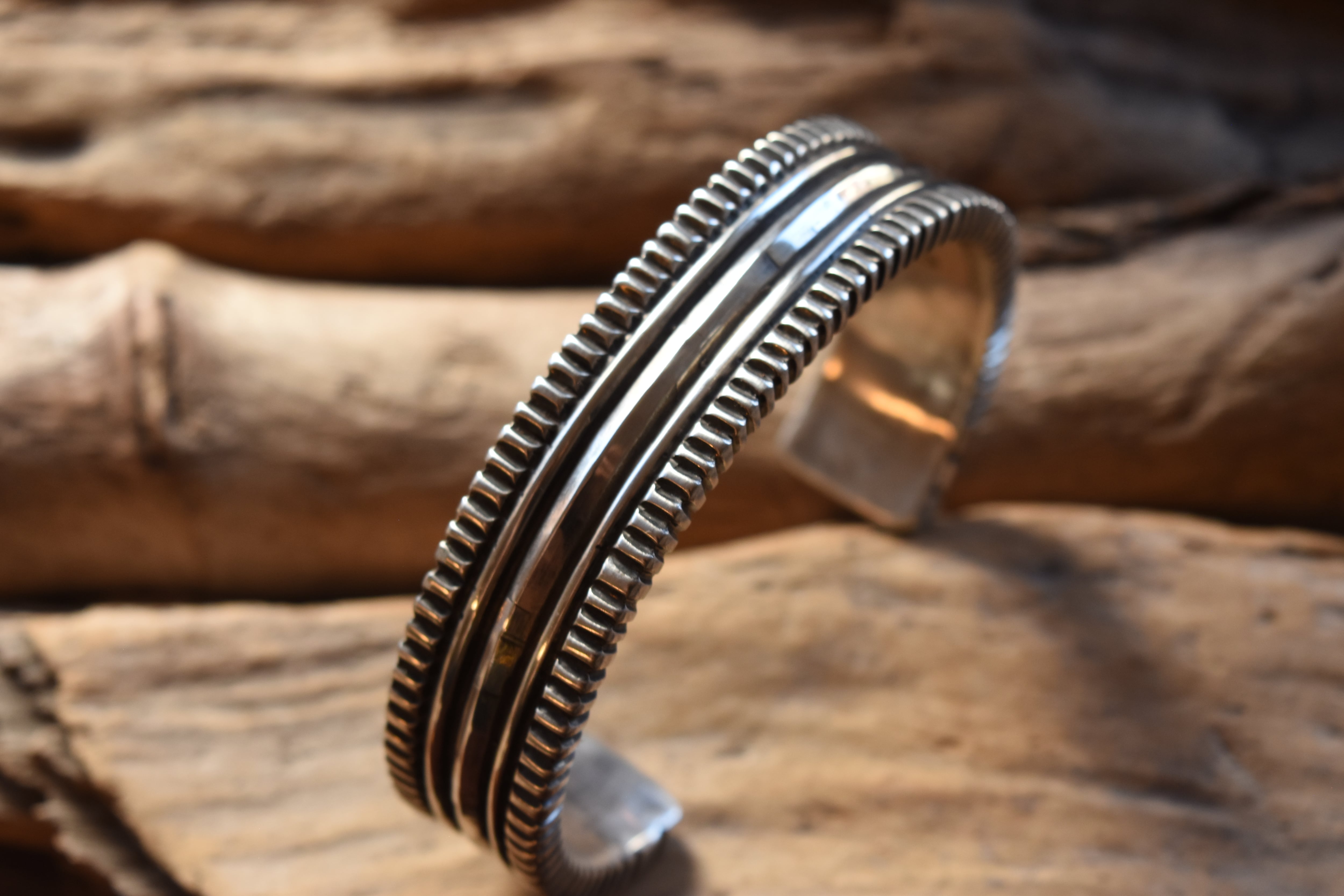 Ron Bedonie】〈Morenci Turquoise〉Stamp Bangle | FARWEST silver smith