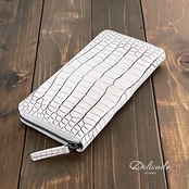 クロコダイル × パイソン 長財布 目地染め ホワイト