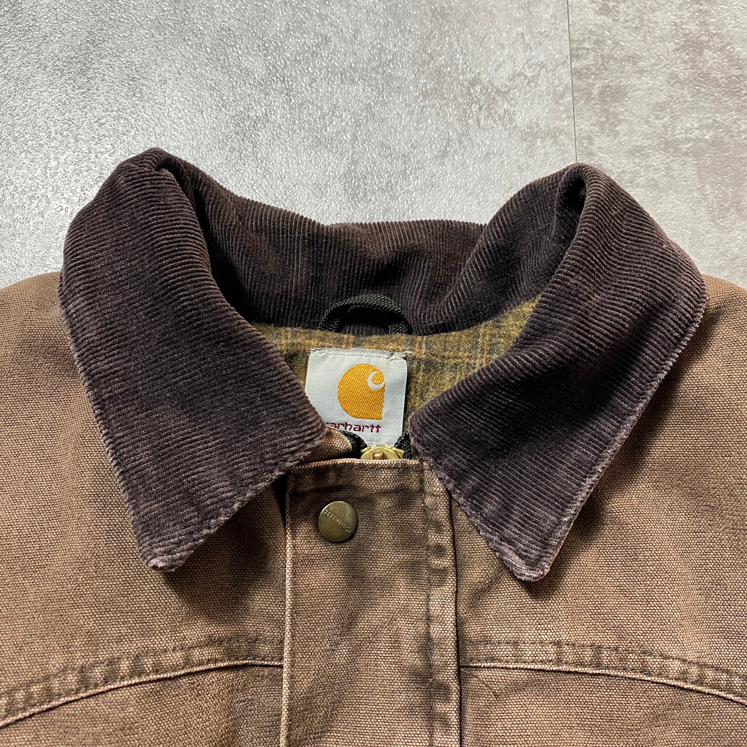 00's carhartt カーハート レザーパッチ コーデュロイ襟 ライナー