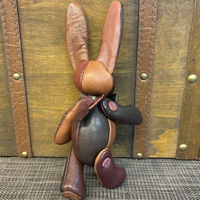 【ジビエレザー鹿革】ベルラビ★マイスターの手作り「ベルズラビット」カラフルブラウン×ワイン系　写真の1点販売です