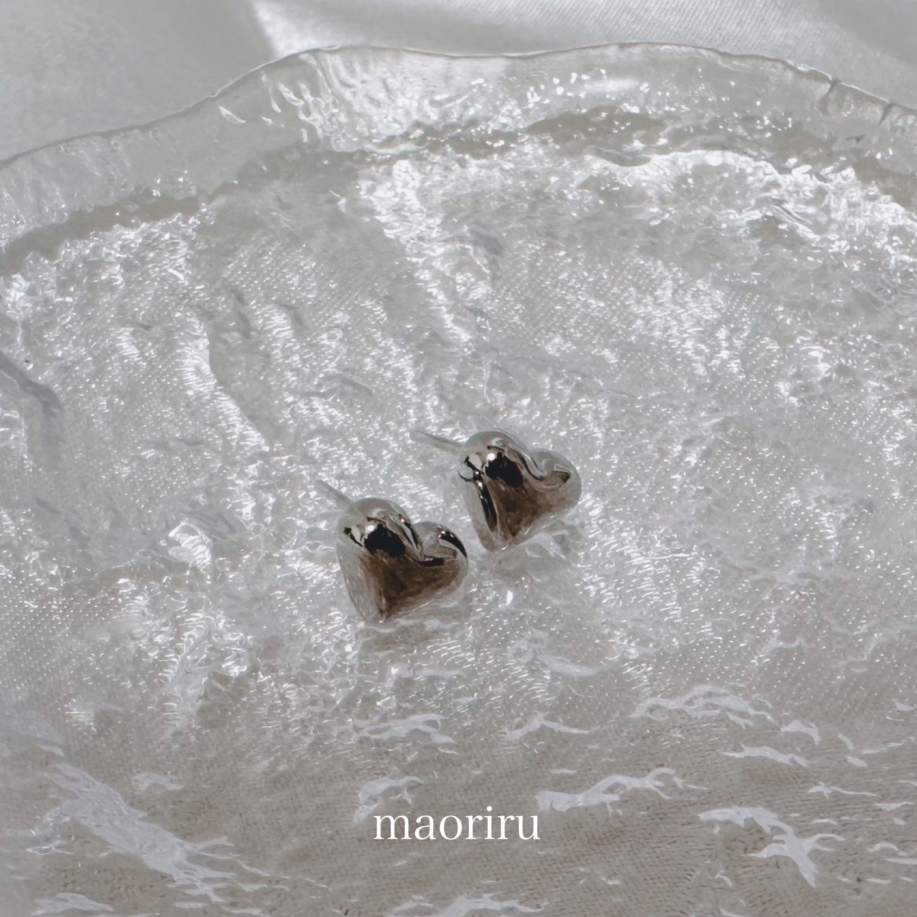 金アレ対応 ぷっくりミニハートピアス (002)