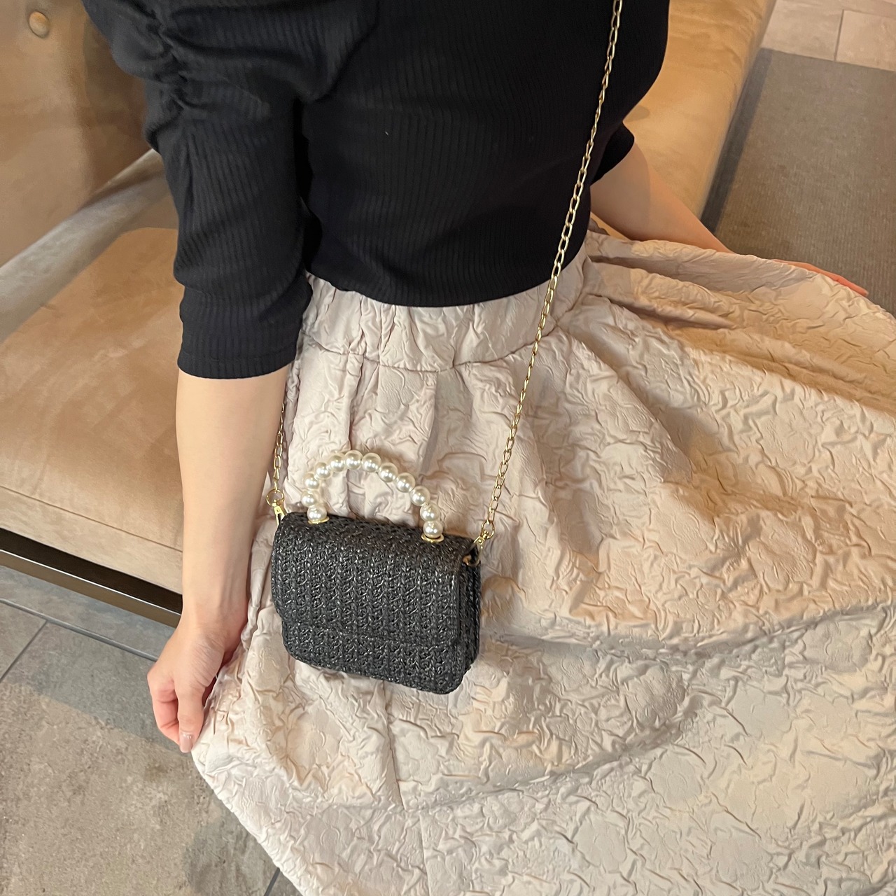 パールハンドルミニバッグ[TK2042]