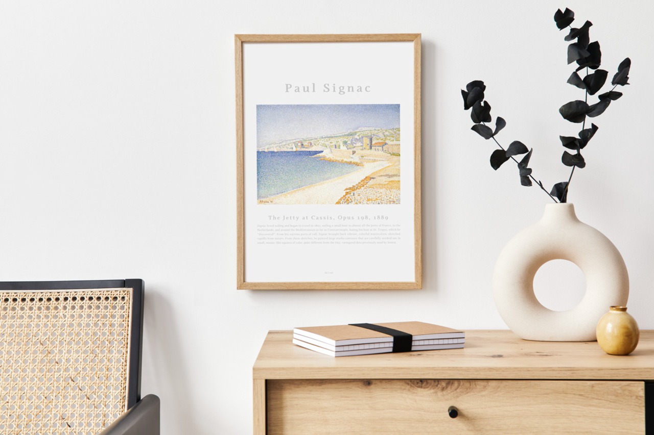 ポール・シニャック The Jetty at Cassis, Opus 198 | AP130 | アートポスター 絵画 名画 船 海 ビーチ 浜 空 風景画 点描画 - 2