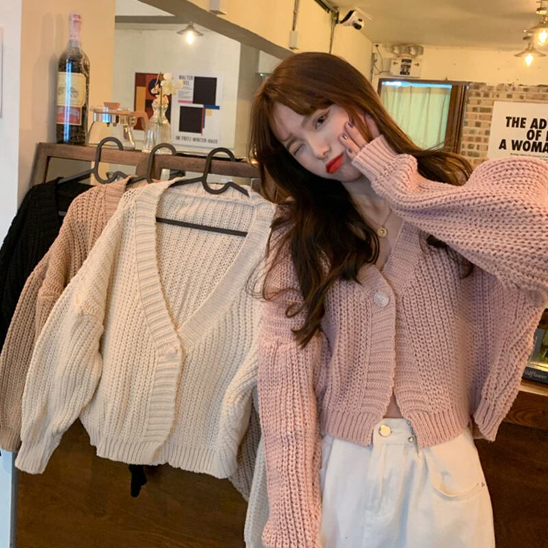 スプリングルーズ薄手セーター カーディガンブラウス 春物 試着室45015309029