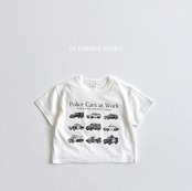 【即納】VIVID-I 26/SM  ミニカーTシャツ　アイボリーMサイズ｜夏服｜韓国子供服