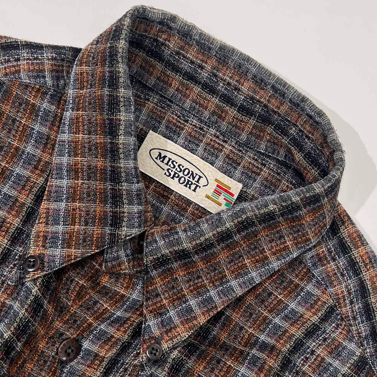 MISSONI SPORT ミッソーニ スポーツ チェック風 BD ボタンダウン 長袖シャツ S/マルチ メンズ