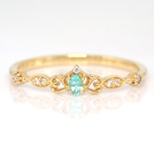 パライバトルマリン リング 0.04ct k18 D0.04ct 新品