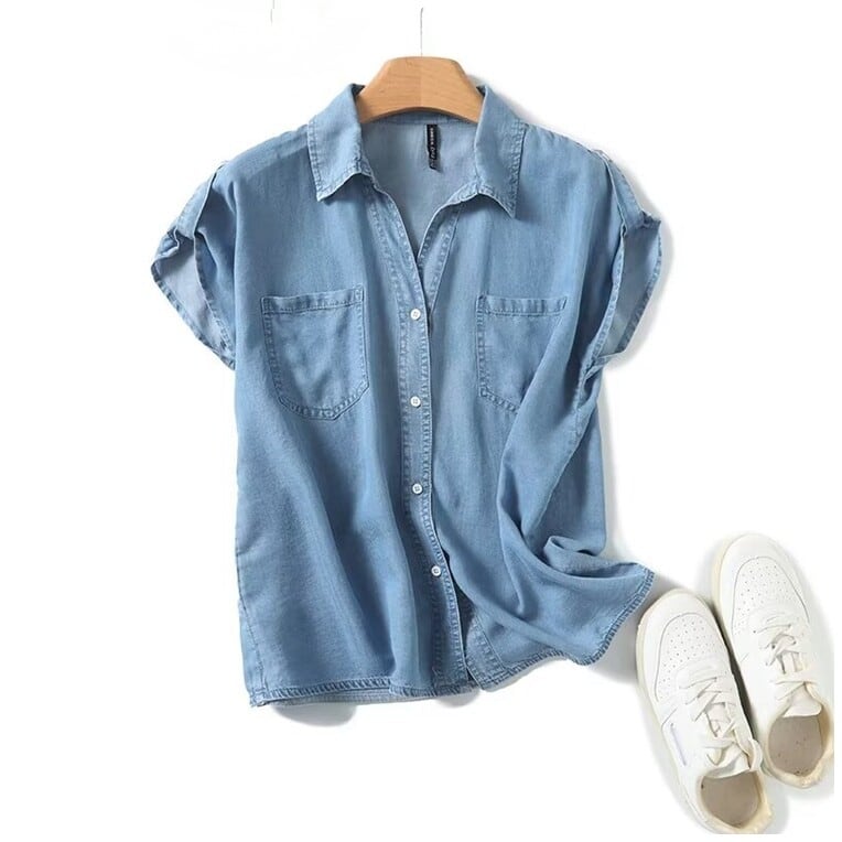 2 Pocket Short Sleeve Denim Shirt TO0990