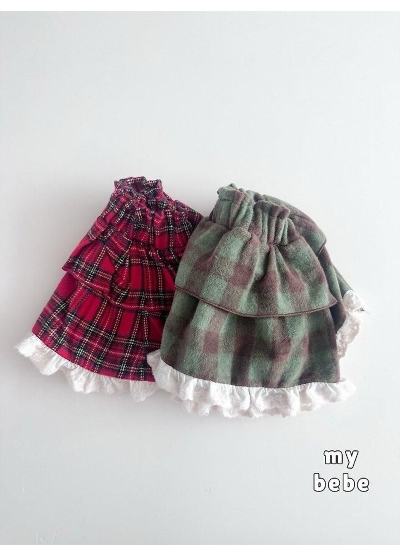 韓国子供服 / 26winter / my bebe / チェックカンカンスカート / キッズ / 冬服 *XS~XL*