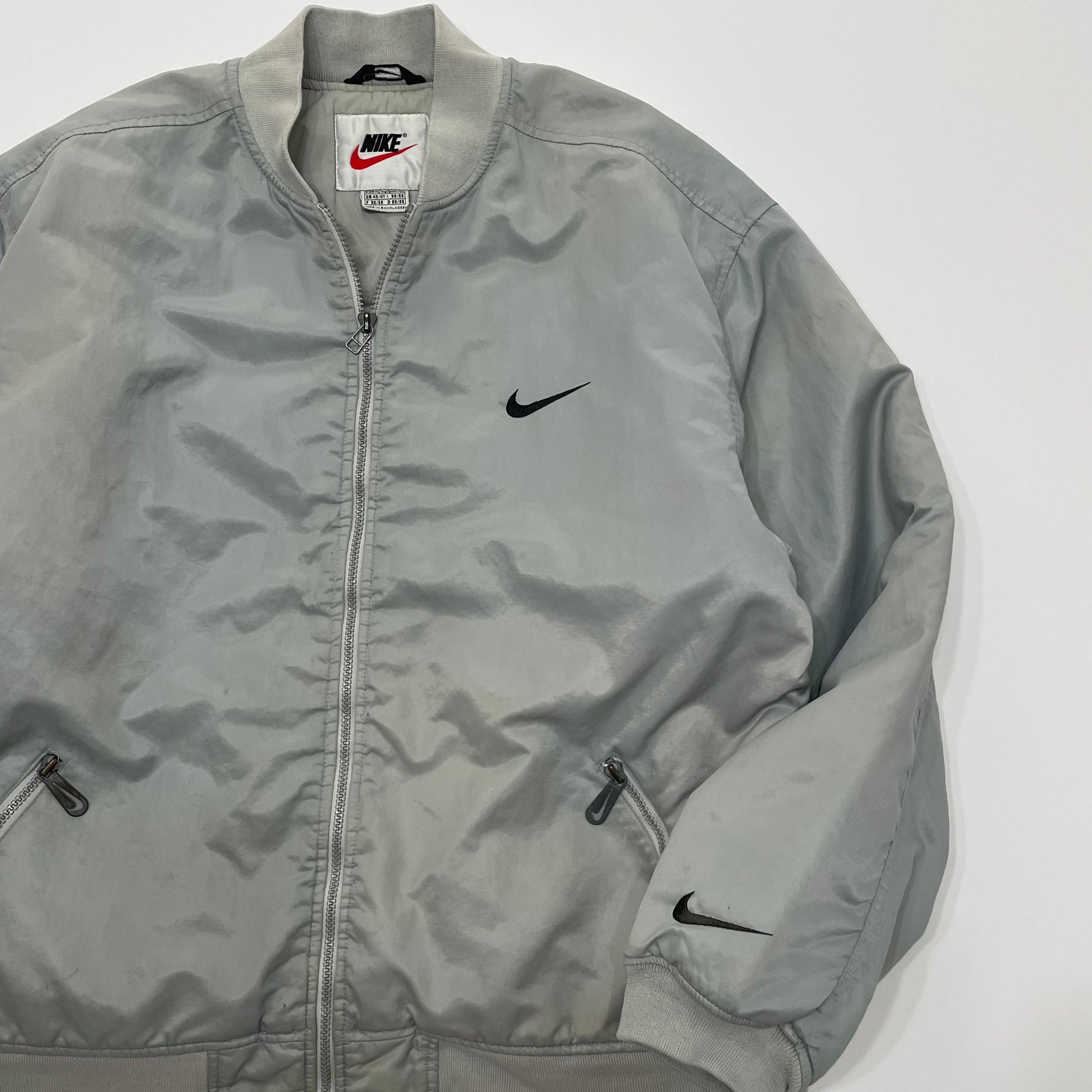 VINTAGE- NIKE BOMBER JACKET -SILVER GREY- [XL] | Young
