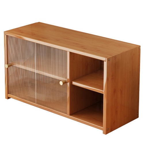 防塵 カップラック デスクトップ収納 コーヒーカップ マグカップ ホーム ティーセットラック キッチン キャビネット 卓上 リビングルーム 扉付き 2段 おしゃれ ナチュラル