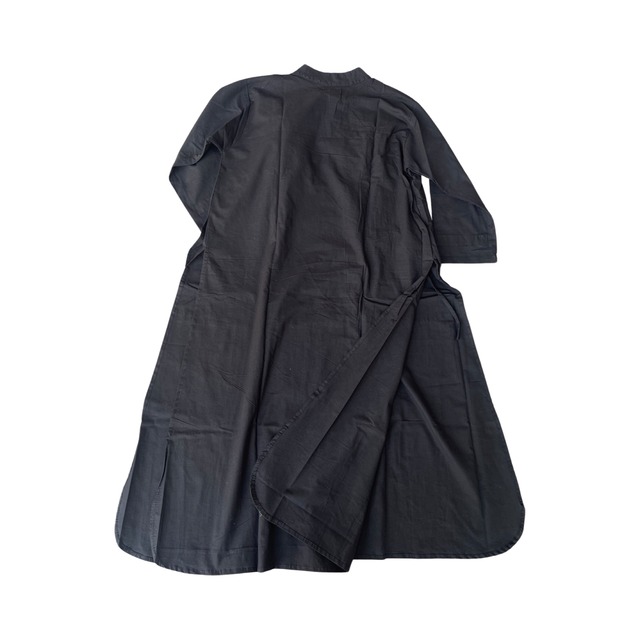 saruche Muji Indian cotton Chineseクルタ　ロングシャツ　Black