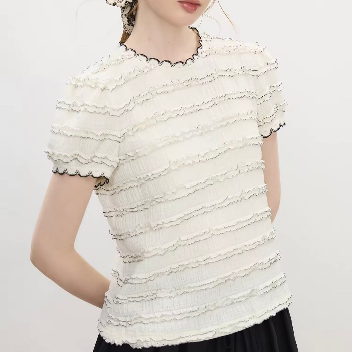 race scalloped blouse