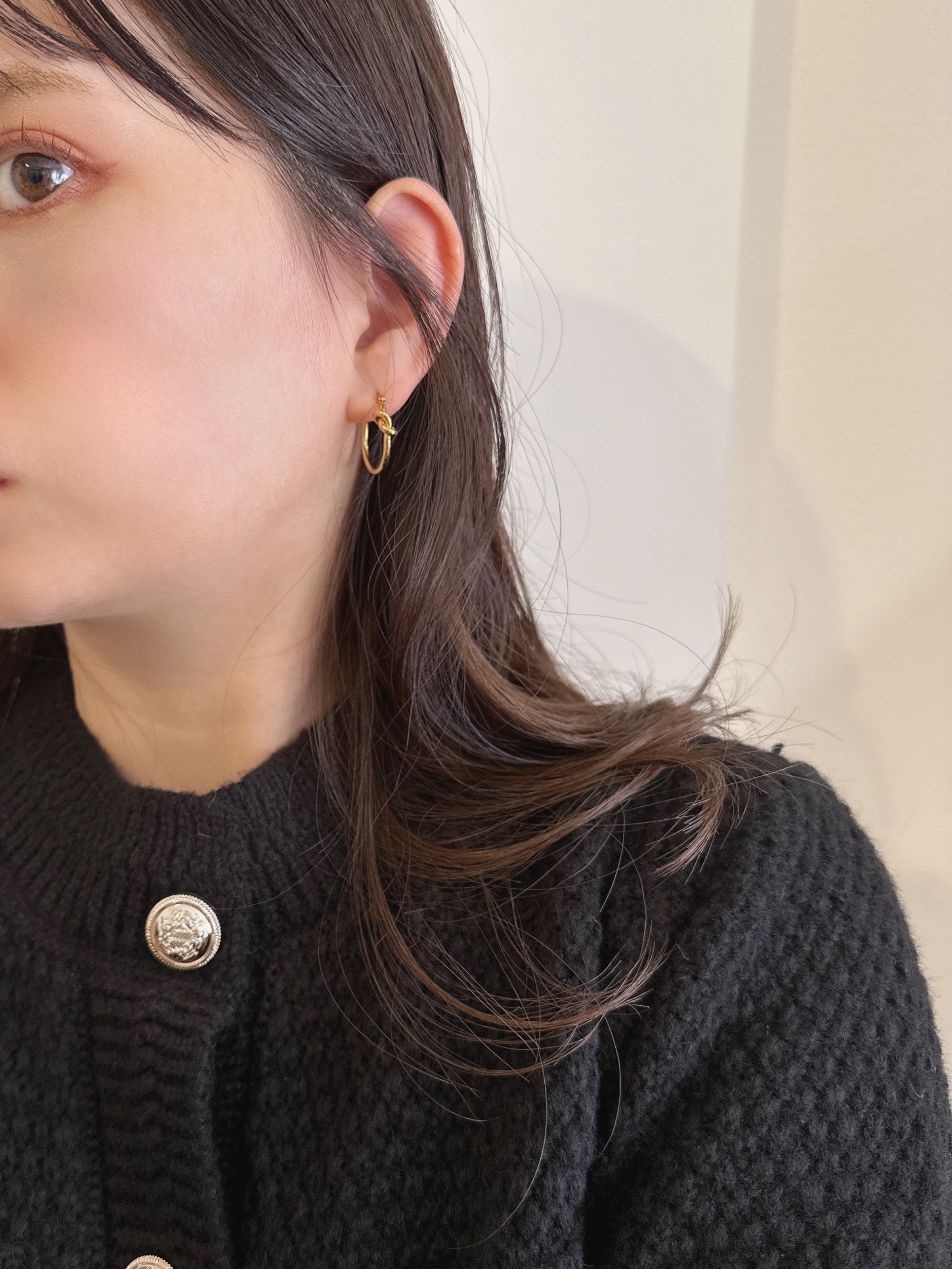 SS ノットスモールフープピアス | none