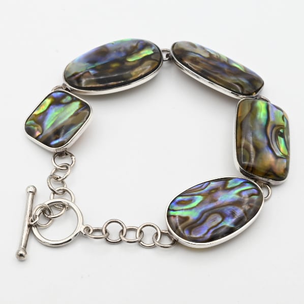 めげ様　おまとめ確認　デザインブレスレット Mother Of Pearl Inlay Bold Panel Link Bracelet / Denmark | DÉMODÉ