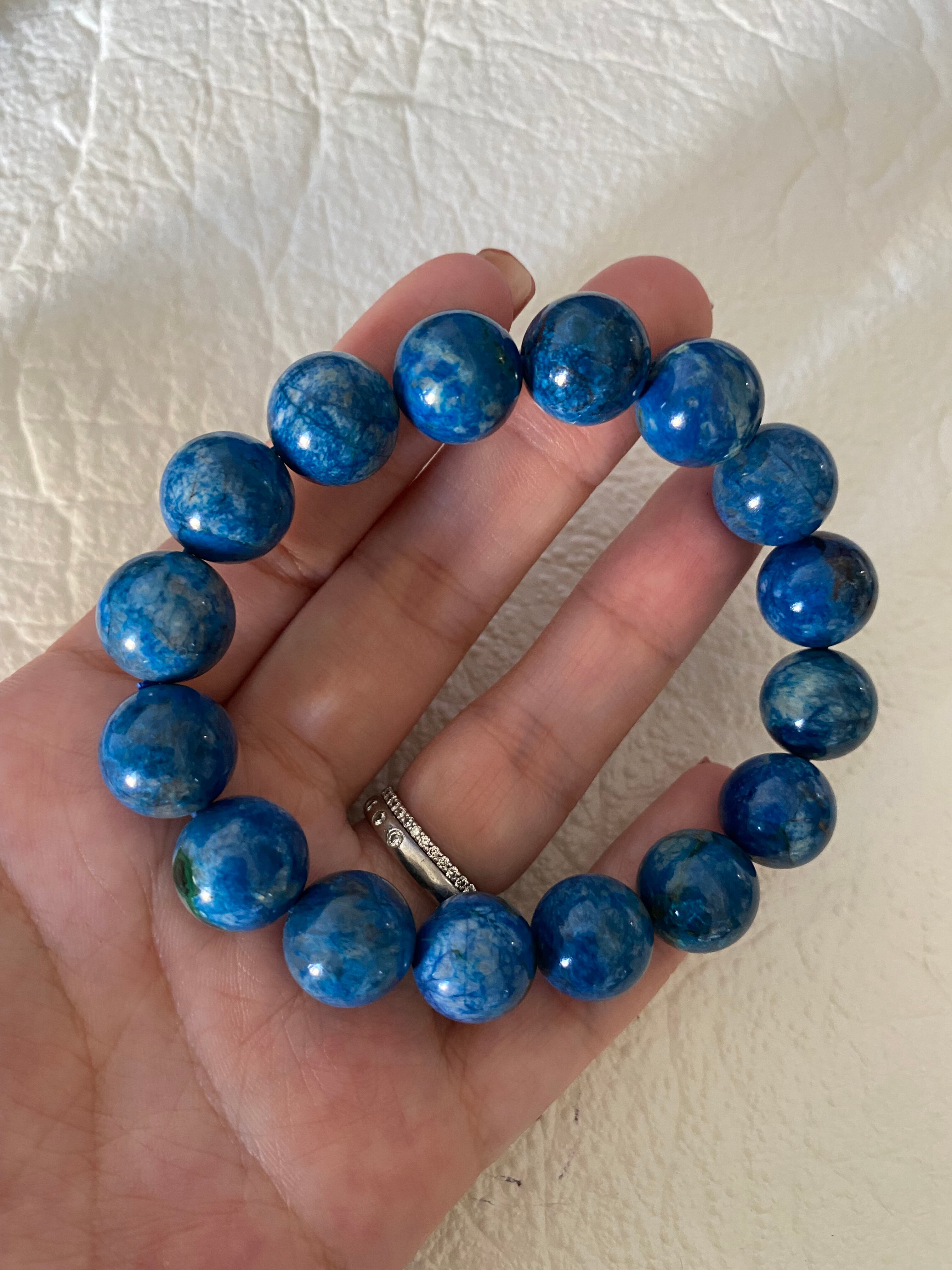 高品質12ミリ up ブルークリソコラ ブレスレット | shimoabijou 高品質