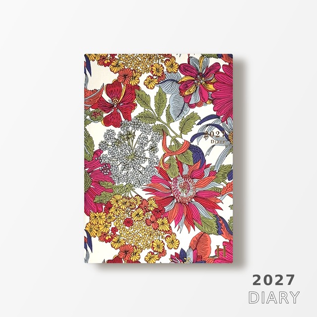 【2027ダイアリー】Diary LIBERTY（ダイアリー　リバティ）flower×Pink（花×ピンク）*Angelica Garla アンジェリカ・ガーラ使用