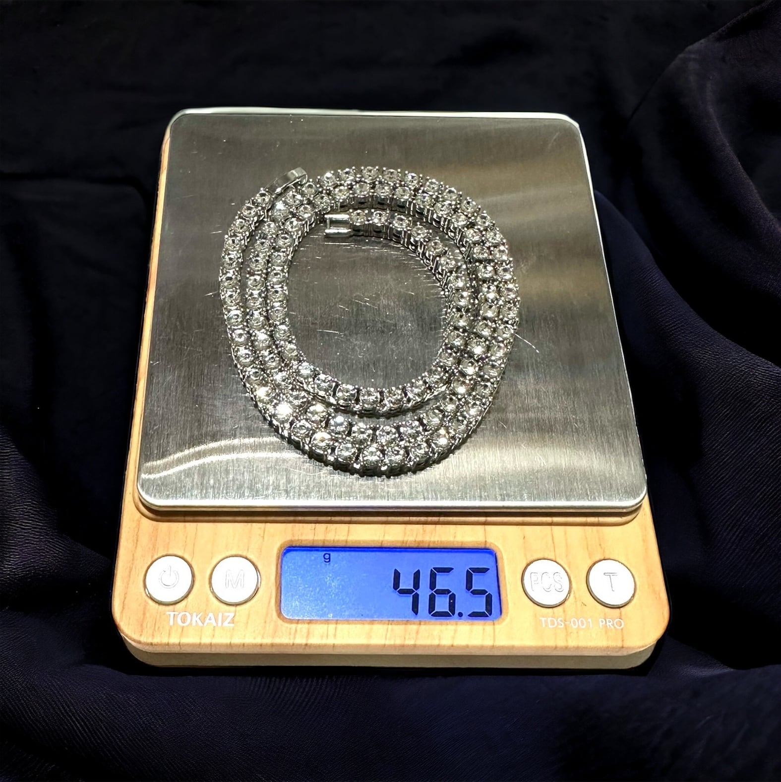 送料無料 クロスペンダント テニスチェーン付 60cm 50cm 45cm 幅4mm