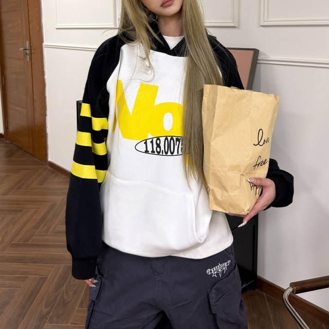 two-tone raglan logo hoodie　バイカラーラグランロゴフーディー　J1737