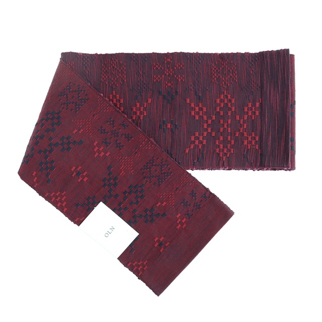 半巾帯　en coton「雪花（せっか）」mix berry